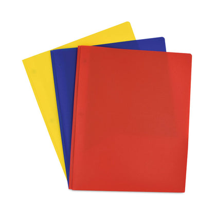 Poly Two-Pocket Folder with Fasteners, Accommodates (130) 11 x 8.5 Sheets, Assorted Colors, 6/Pack