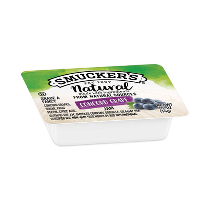 Smuckers 1/2 Ounce Natural Jam, 0.5 oz Container, Concord Grape, 200/Carton
