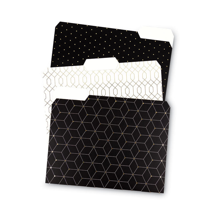 Fashion File Folders, 1/3-Cut Tabs: Assorted, Letter Size, Assorted Colors, 24/Box