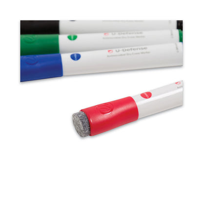 U-Defense Antimicrobial Dry-Erase Markers, Chisel Tip, Assorted Colors, 24/Pack