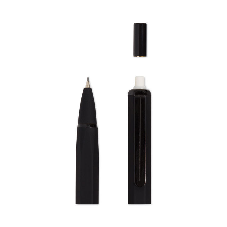 Cambria Soft Touch Mechanical Pencil, 0.7 mm, HB (#2), Black Lead, Black Barrel, 12/Pack