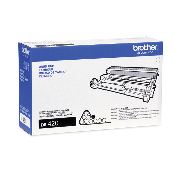 DR420 Drum Unit, 12,000 Page-Yield, Black