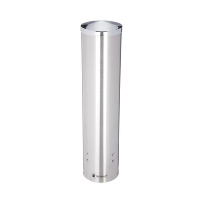 Water Cup Dispenser with Removable Cap, For 4.5 oz to 7 oz Cone and 6 oz to 12 oz Flat Cups, Stainless Steel, 6/Carton