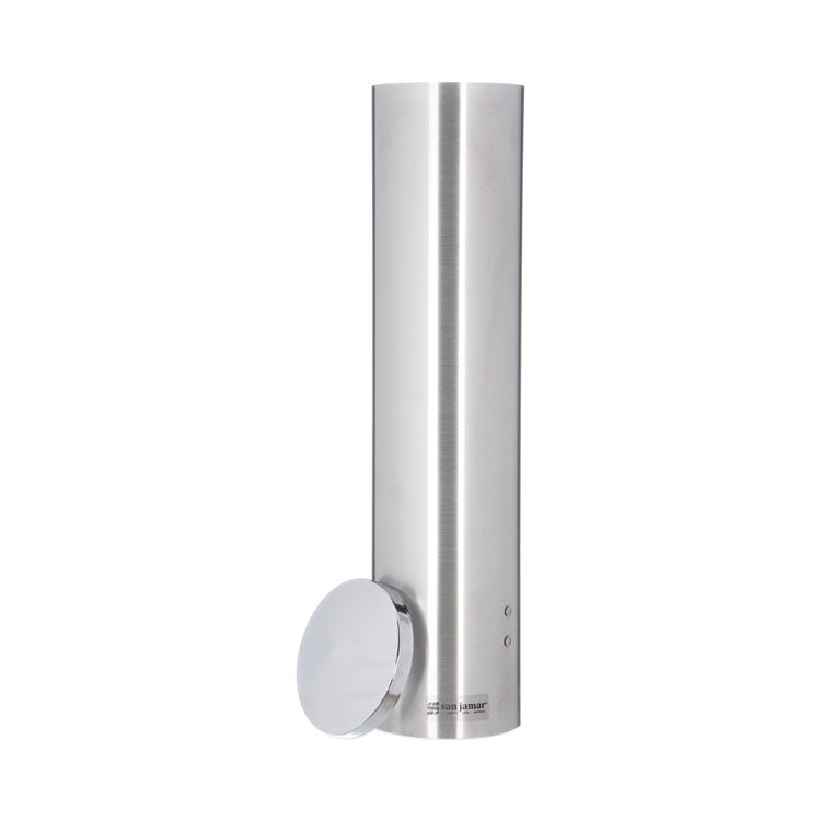Water Cup Dispenser with Removable Cap, For 4.5 oz to 7 oz Cone and 6 oz to 12 oz Flat Cups, Stainless Steel, 6/Carton
