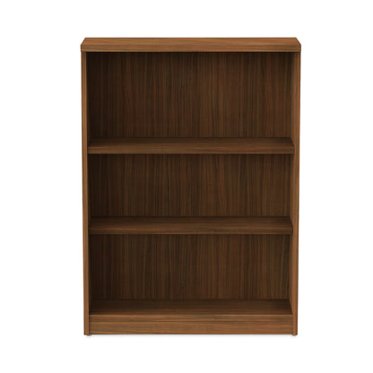 Alera Valencia Series Bookcase, Three-Shelf, 31.75w x 14d x 39.38h, Modern Walnut