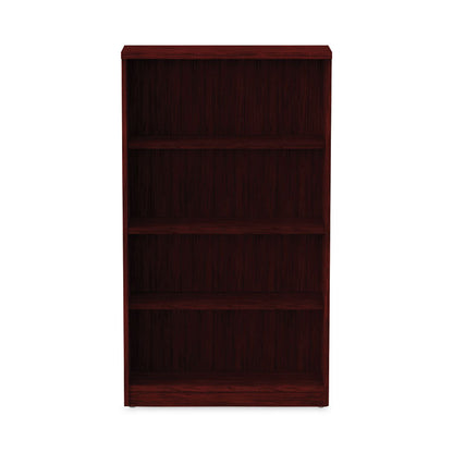 Alera Valencia Series Bookcase, Four-Shelf, 31.75w x 14d x 54.88h, Mahogany