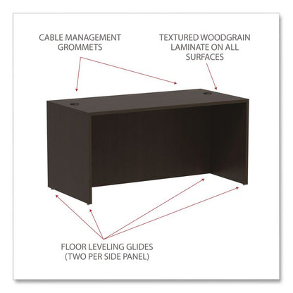 Alera Valencia Series Straight Front Desk Shell, 59.13" x 29.5" x 29.63", Espresso