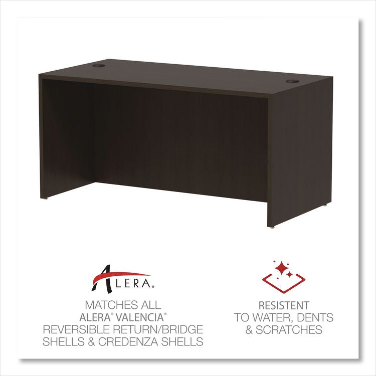 Alera Valencia Series Straight Front Desk Shell, 59.13" x 29.5" x 29.63", Espresso