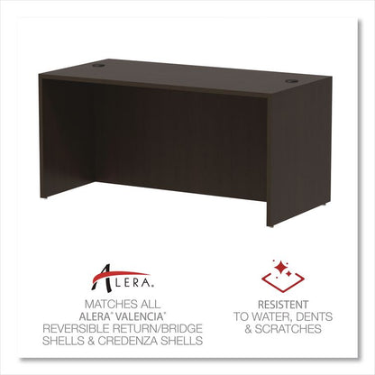 Alera Valencia Series Straight Front Desk Shell, 59.13" x 29.5" x 29.63", Espresso