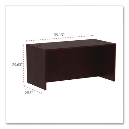 Alera Valencia Series Straight Front Desk Shell, 59.13" x 29.5" x 29.63", Mahogany
