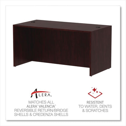 Alera Valencia Series Straight Front Desk Shell, 59.13" x 29.5" x 29.63", Mahogany