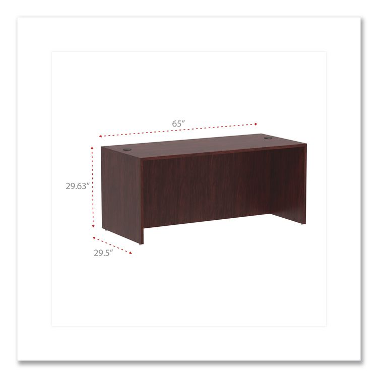 Alera Valencia Series Straight Front Desk Shell, 65" x 29.5" x 29.63", Mahogany