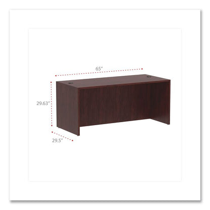 Alera Valencia Series Straight Front Desk Shell, 65" x 29.5" x 29.63", Mahogany