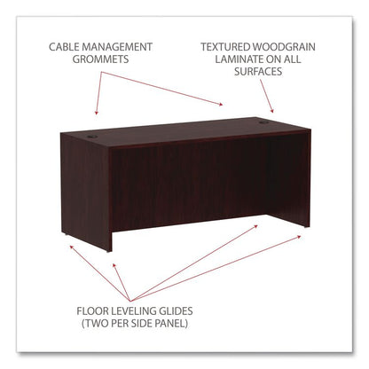 Alera Valencia Series Straight Front Desk Shell, 65" x 29.5" x 29.63", Mahogany