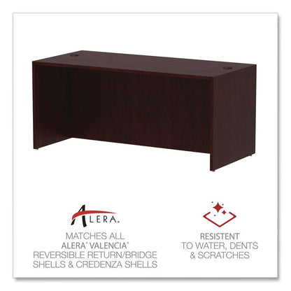 Alera Valencia Series Straight Front Desk Shell, 65" x 29.5" x 29.63", Mahogany