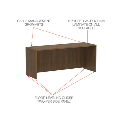 Alera Valencia Series Credenza Shell, 70.88w x 23.63d x 29.5h, Modern Walnut