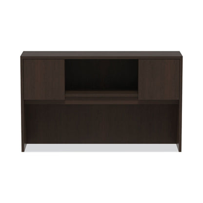 Alera Valencia Series Hutch with Doors, 4 Compartments, 58.88w x 15d x 35.38h, Espresso
