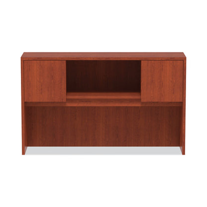 Alera Valencia Series Hutch with Doors, 4 Compartments, 58.88w x 15d x 35.38h, Medium Cherry
