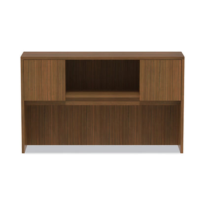 Alera Valencia Series Hutch with Doors, 4 Compartments, 58.88w x 15d x 35.38h, Modern Walnut