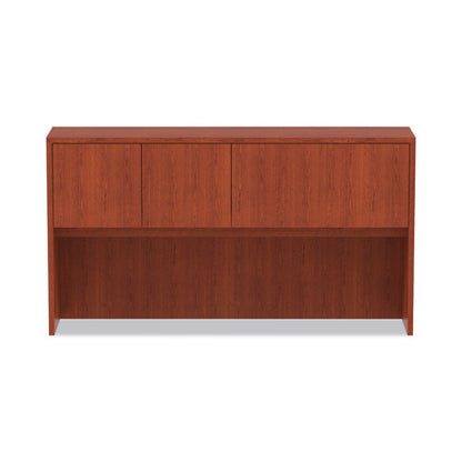 Alera Valencia Series Hutch with Doors, 4 Compartments, 64.75w x 154d x 35.38h, Medium Cherry