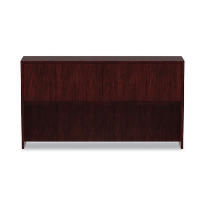 Alera Valencia Series Hutch with Doors, 4 Compartments, 64.75w x 15d x 35.38h, Mahogany