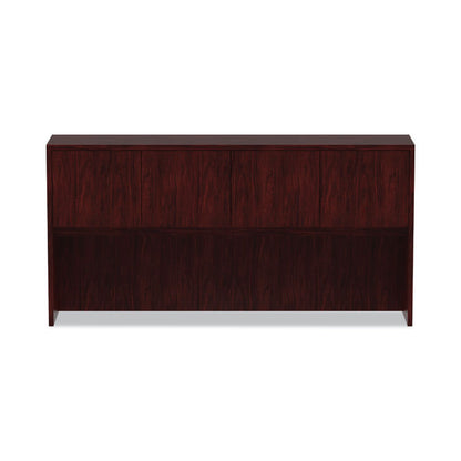 Alera Valencia Series Hutch with Doors, 4 Compartments, 70.63w x 15d x 35.38h, Mahogany