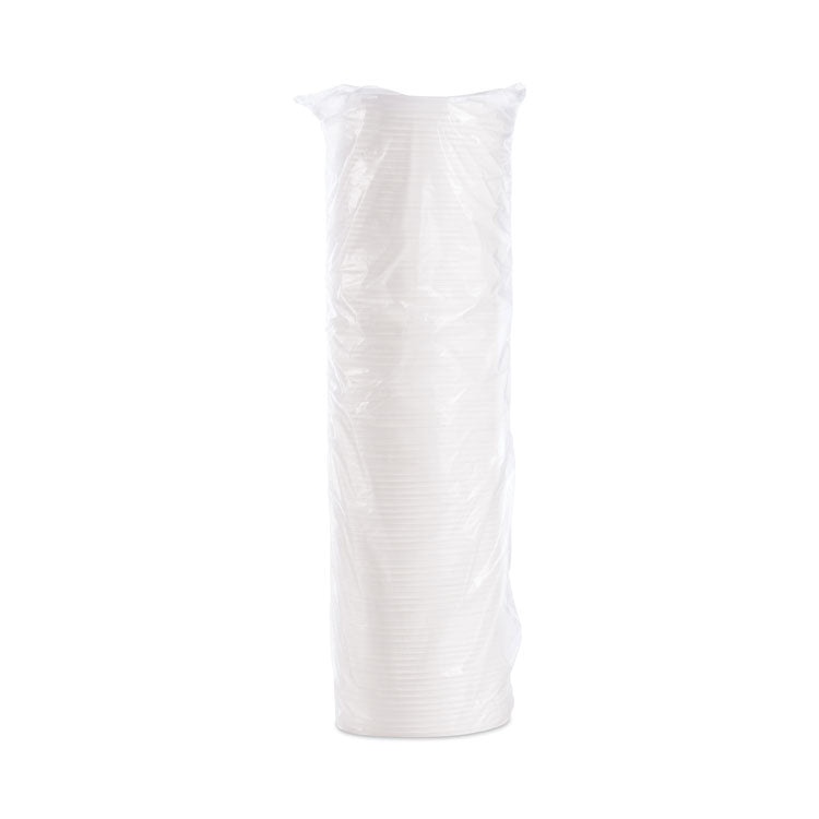 Plastic Lids, Vented, Fits 8 oz to 10 oz Hot/Cold Foam Cups, White, 100/Pack, 10 Packs/Carton