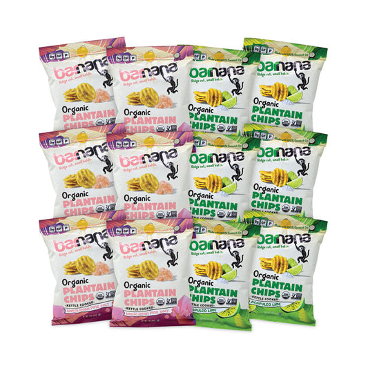 Plantain Chip Variety Pack, 2 oz Bag, 12/Pack