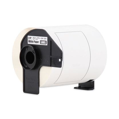 DK1247 Label Tape, 4.07" x 6.4", Black on White, 180 Labels/Roll