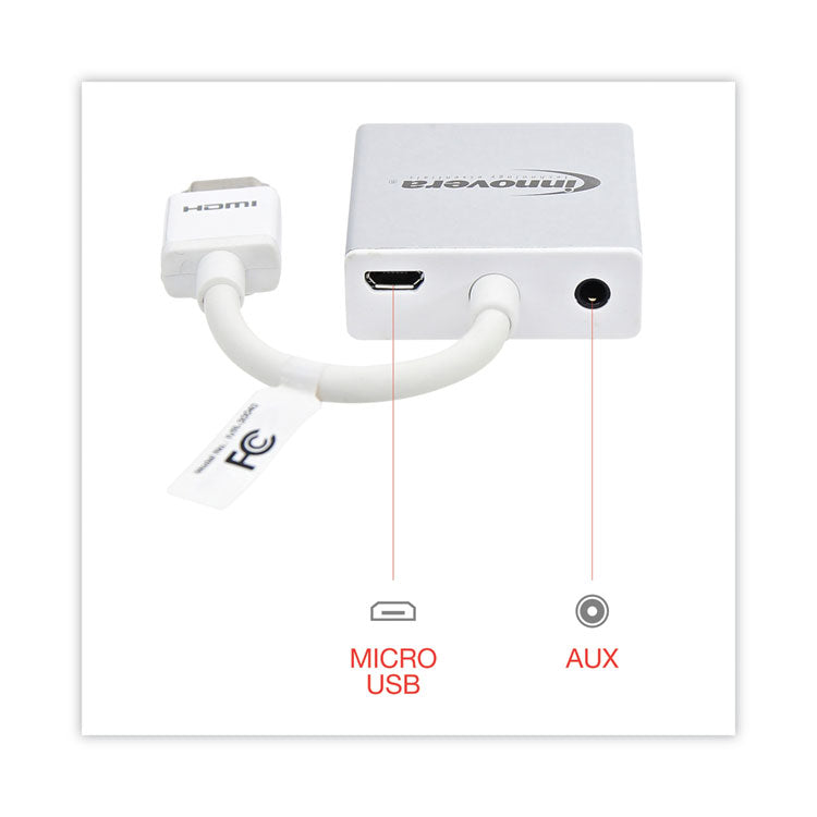 HDMI to SVGA Adapter, 6", White