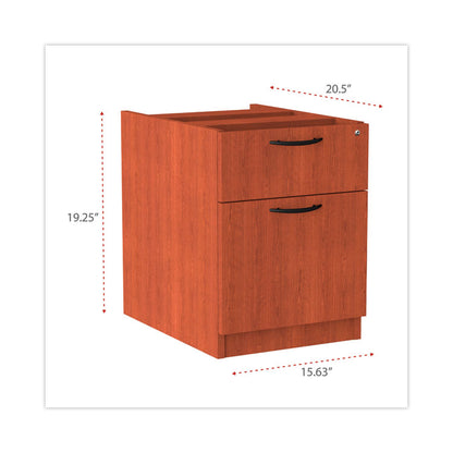 Alera Valencia Series Hanging Pedestal File, Left/Right, 2-Drawer Box/File, Legal/Letter, Medium Cherry, 15.63 x 20.5 x 19.25