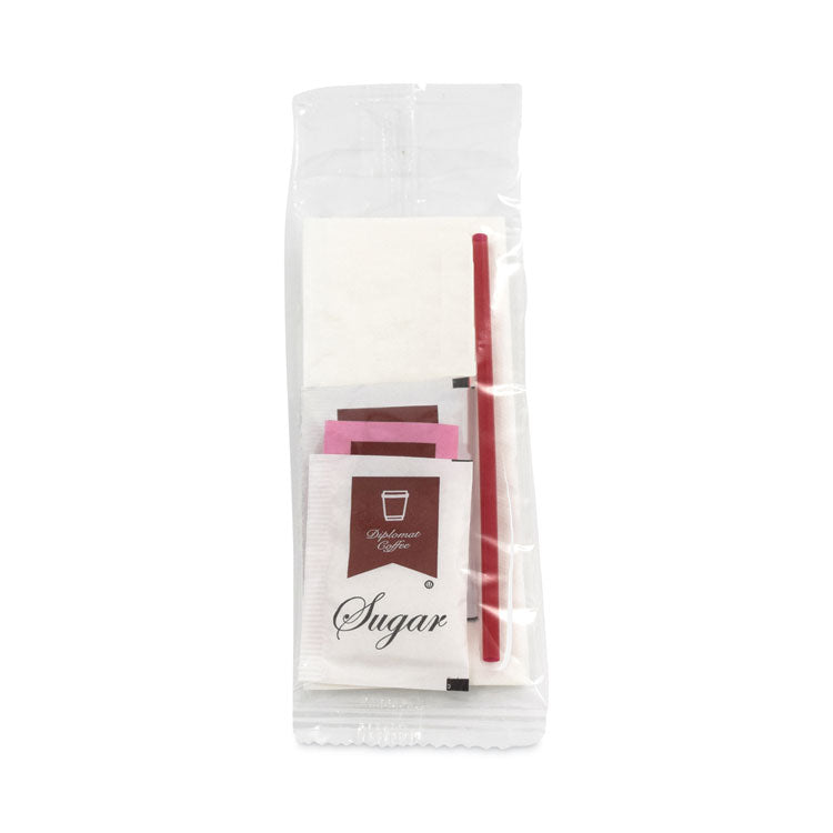 Economy Coffee Condiment Kit, 500/Carton