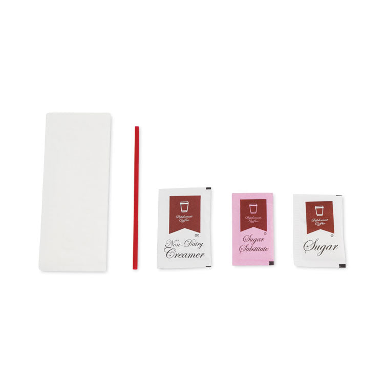 Economy Coffee Condiment Kit, 500/Carton
