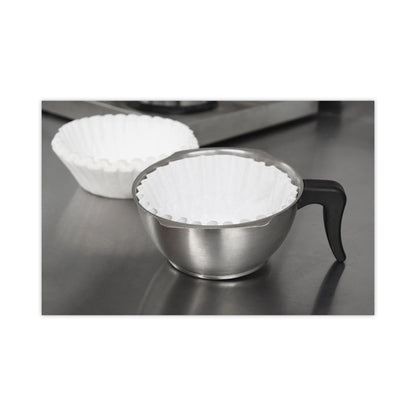 Basket Filters for Drip Coffeemakers, 10 to 12 Cup Size, White, 200/Pack