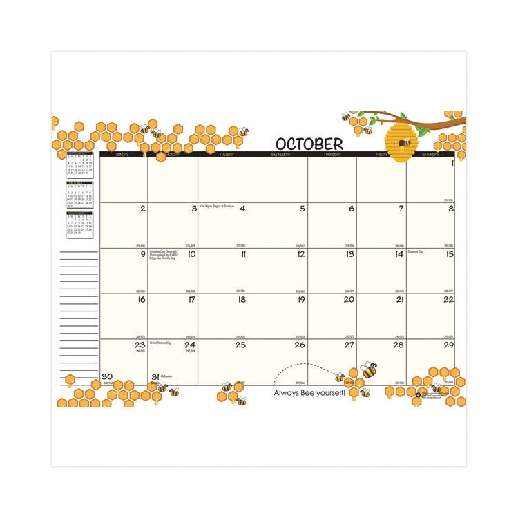 Recycled Academic Honeycomb Planner, Honeycomb Artwork, 10 x 7, Multicolor Cover, 12-Month (Aug to July): 2025 to 2026
