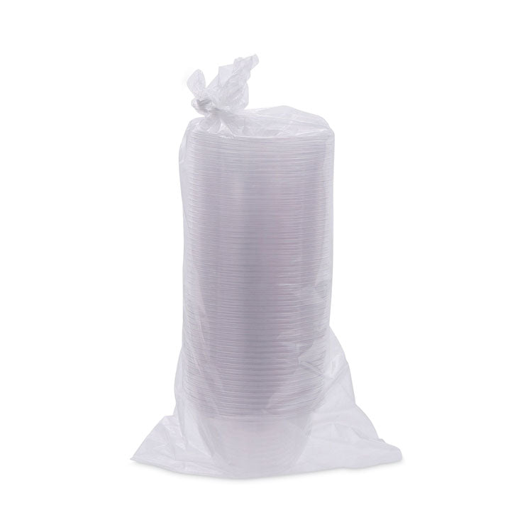 Renewable and Compostable Containers, 18 oz, 5.5" Diameter x 2.3" h, Clear, Plastic, 150/Carton