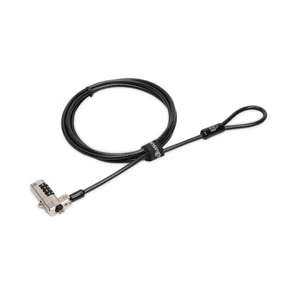 5340016952546, SKILCRAFT Kensington Laptop/Tablet Combination Computer Lock, 6 ft Carbon Steel Cable, Black