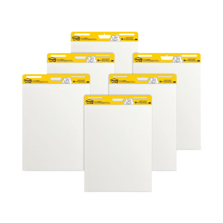 Vertical-Orientation Self-Stick Easel Pads, Unruled, (30) White 25 x 30 Sheets, 6/Carton