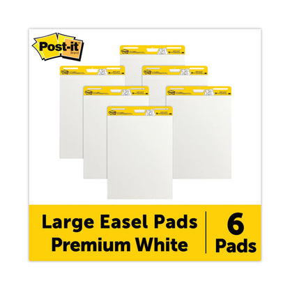 Vertical-Orientation Self-Stick Easel Pads, Unruled, (30) White 25 x 30 Sheets, 6/Carton