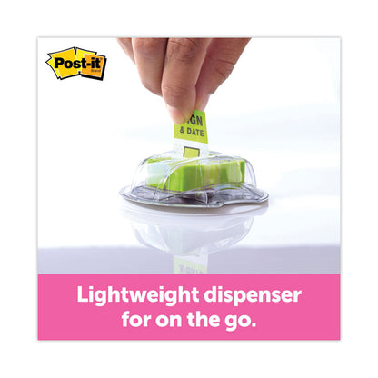 Page Flags in Dispenser, "Sign and Date", Bright Green, 200 Flags/Dispenser