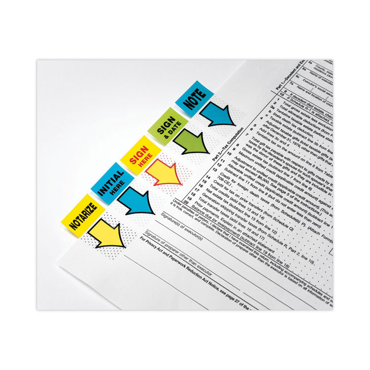 Page Flags in Dispenser, "Sign and Date", Bright Green, 200 Flags/Dispenser