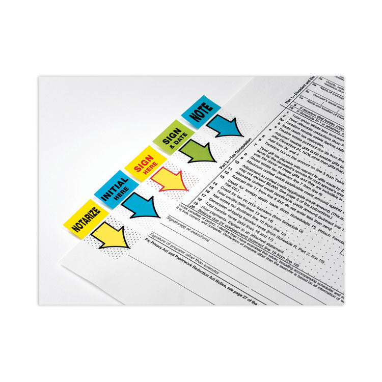 Page Flags in Dispenser, "Sign Here", Yellow, 200 Flags/Dispenser