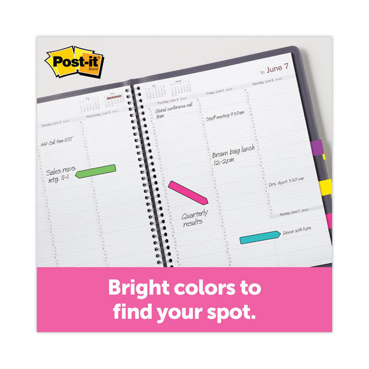 Arrow 0.5" Page Flags, Four Assorted Bright Colors, 24/Color, 96 Flags/Pack