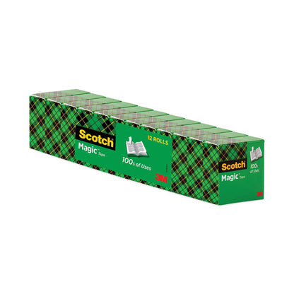 Magic Tape Value Pack, 1" Core, 0.75" x 83.33 ft, Clear, 12/Pack