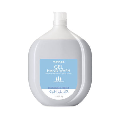 Gel Hand Wash Refill Tub, Sweet Water Scent, 34 oz, 4/Carton