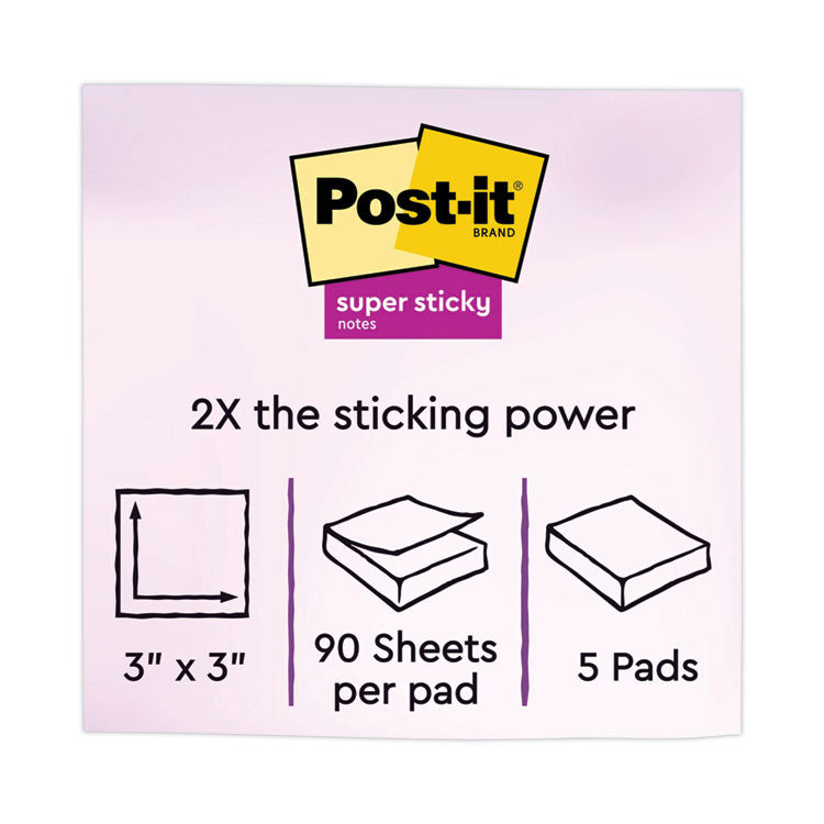 Pads in Playful Primary Collection Colors, 3" x 3", 90 Sheets/Pad, 5 Pads/Pack