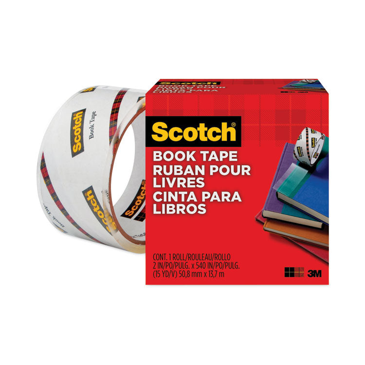 Book Tape, 3" Core, 2" x 15 yds, Clear