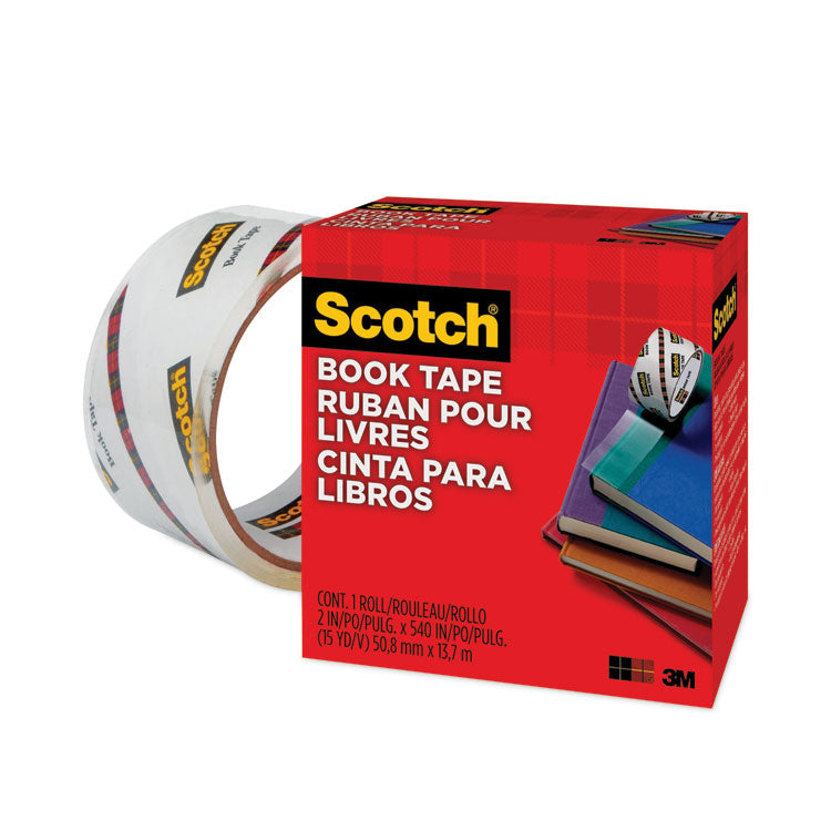 Book Tape, 3" Core, 2" x 15 yds, Clear