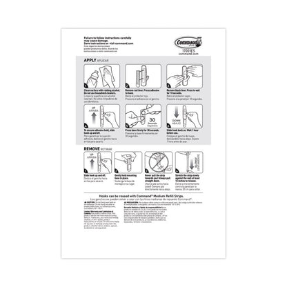 Medium Utility Hooks, Plastic, White, Supports 3 lb, 20/Pack