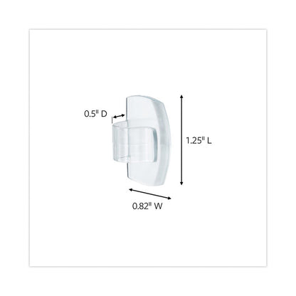 All Weather Hooks and Strips, Small, Plastic, Clear, 16 Clips and 20 Strips/Pack